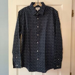 NEW Julian & Mark Button Up Shirt Navy Blue Dots Long Sleeve Men’s Size L NWOT